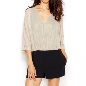 Rachel Rachel Roy At Ease Shorts V-neck Romper Size Medium